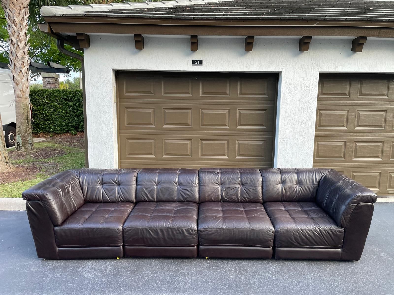 🛋️ Sectional Couch/Sofa - Modular - Italian Leather - Brown - Delivery Available 🚛