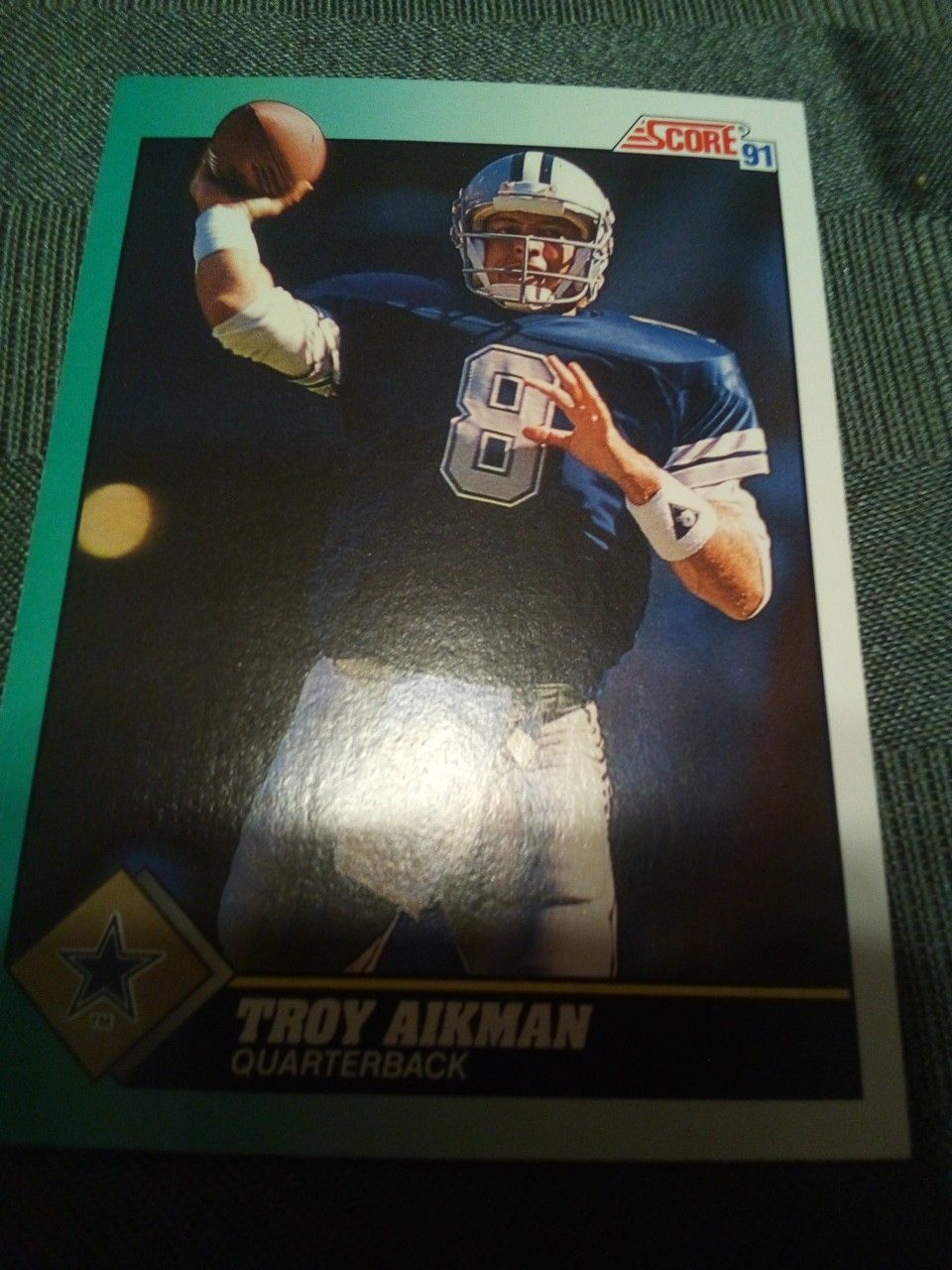 1991 score football/Troy aikman card #225