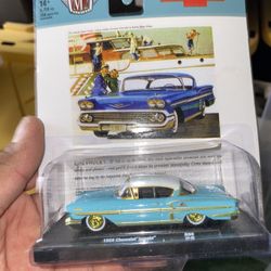M2 Machines Auto-Drivers Chase Light Blue 1958 Chevrolet Impala