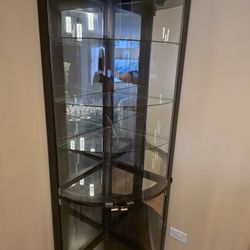 Mayfield Lighted Corner Curio Cabinet