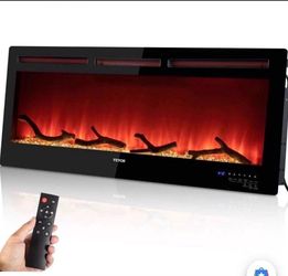 VEVOR Electric Fireplace Linear Fireplace 50'' Wall Mount/Flush Control Voice Control