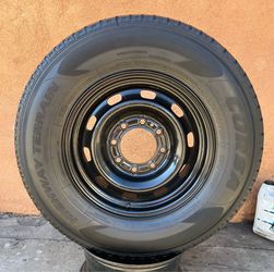 1 GOOD USED RIM & TIRE FOR SPARE CHEVY SILVERADO 2500 17X7 1/2    8X6.5  LT265/70R17 10ply CORSA TIRE  $50 PICKUP ONLY