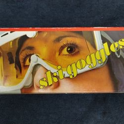 Vintage Ski Topia ski goggles by Tabata, Japan, yellow/tinted, w/box, SG-1000, 1960's