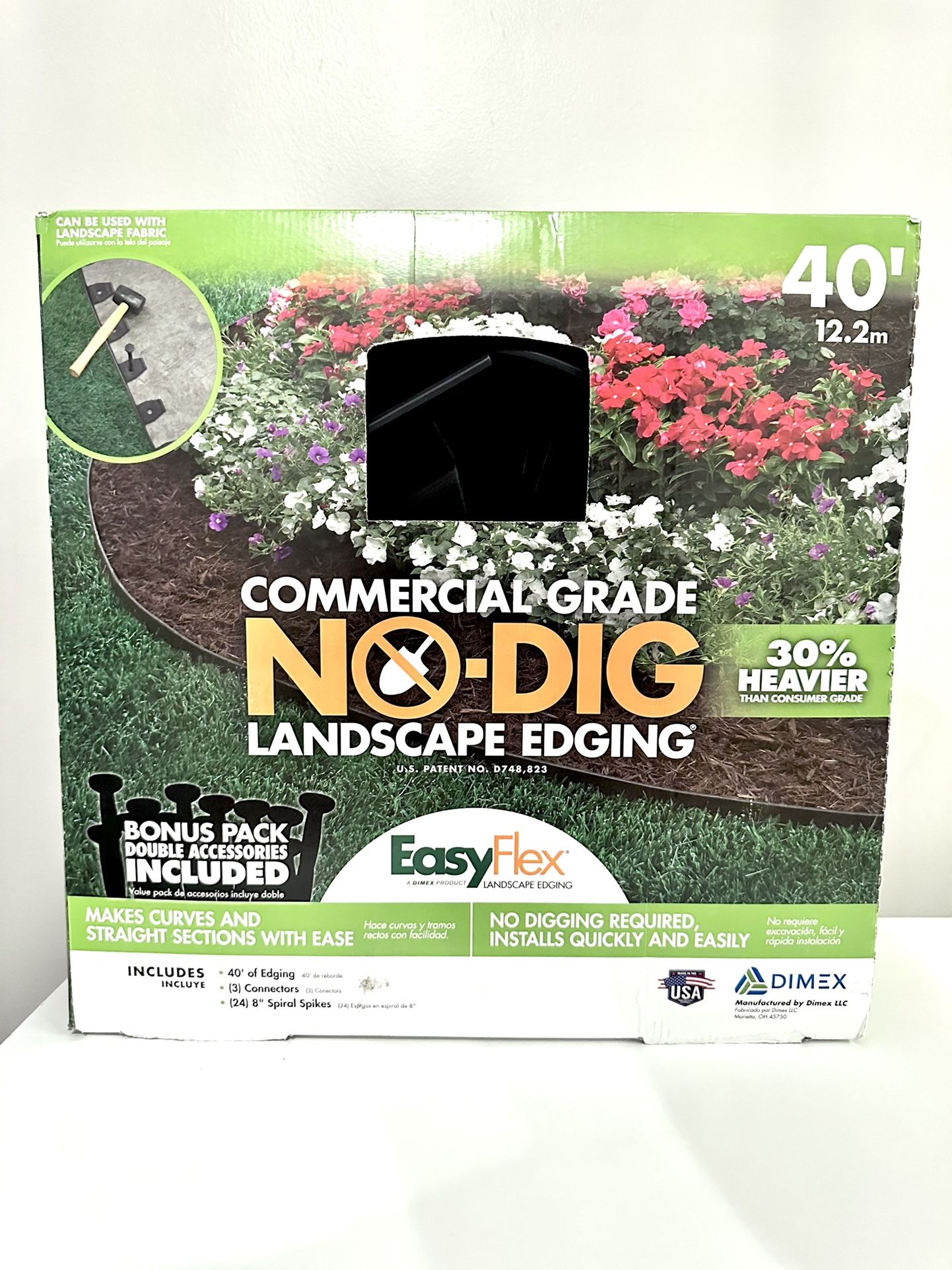 EasyFlex Commercial Grade No-Dig Landscape Edging Project Kit, Black, 40 ft.