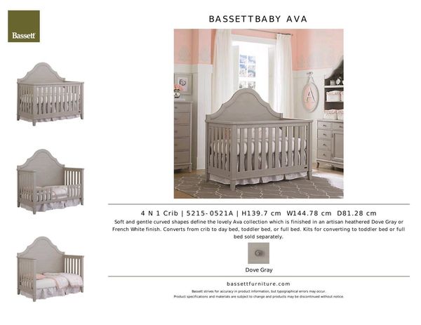 Ava Bassettbaby Crib Convertible Into A Full Size Bed For Sale In
