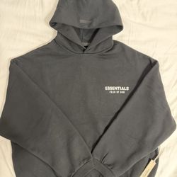 Fear Of God Essentials Hoodie Black And White