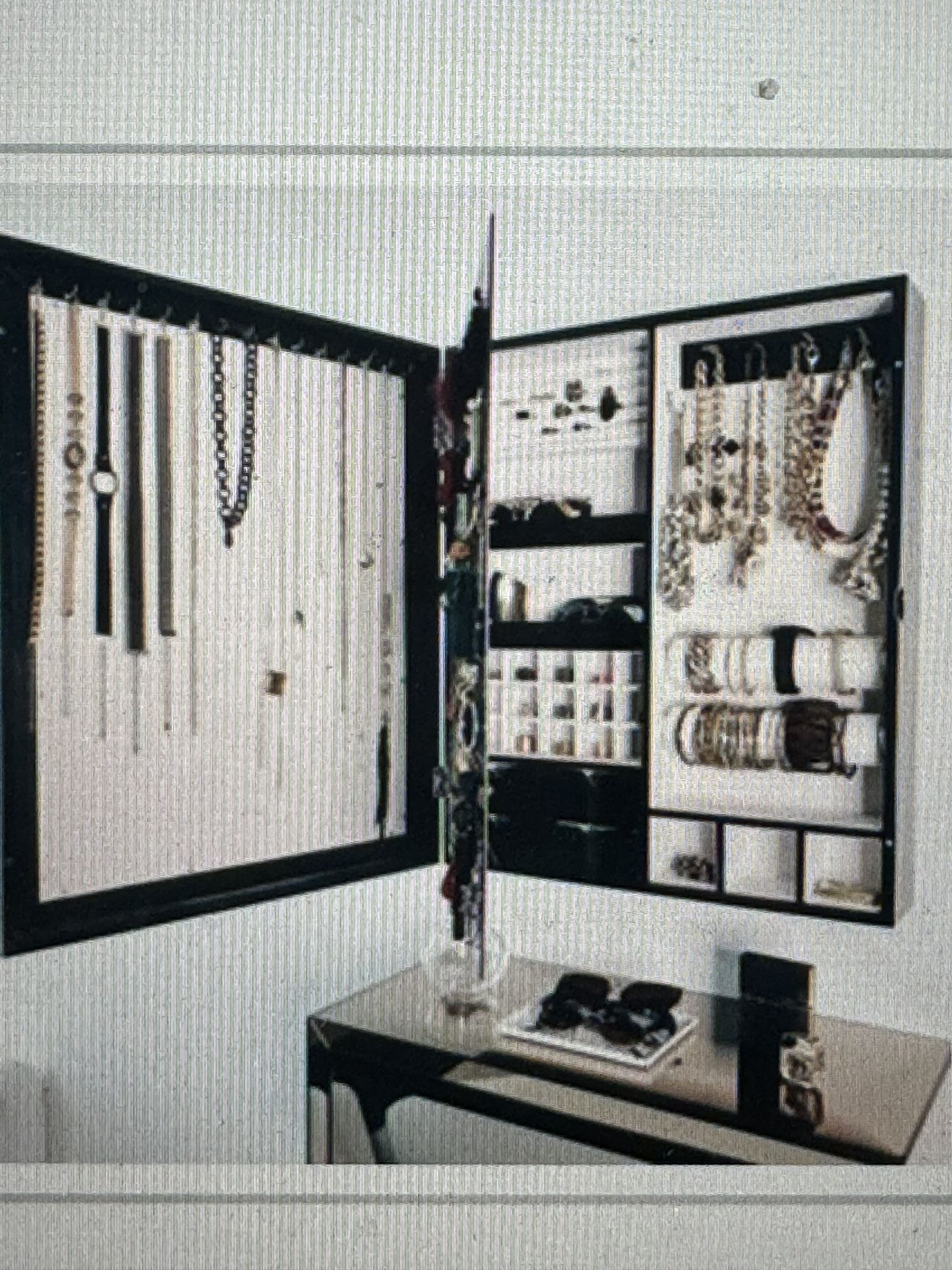 Wall Mirror Jewelry Organizer