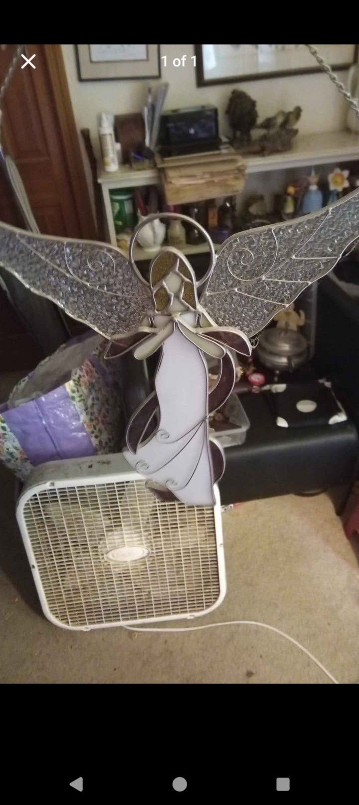 Vintage Stain Glass Angel Sun Catcher 