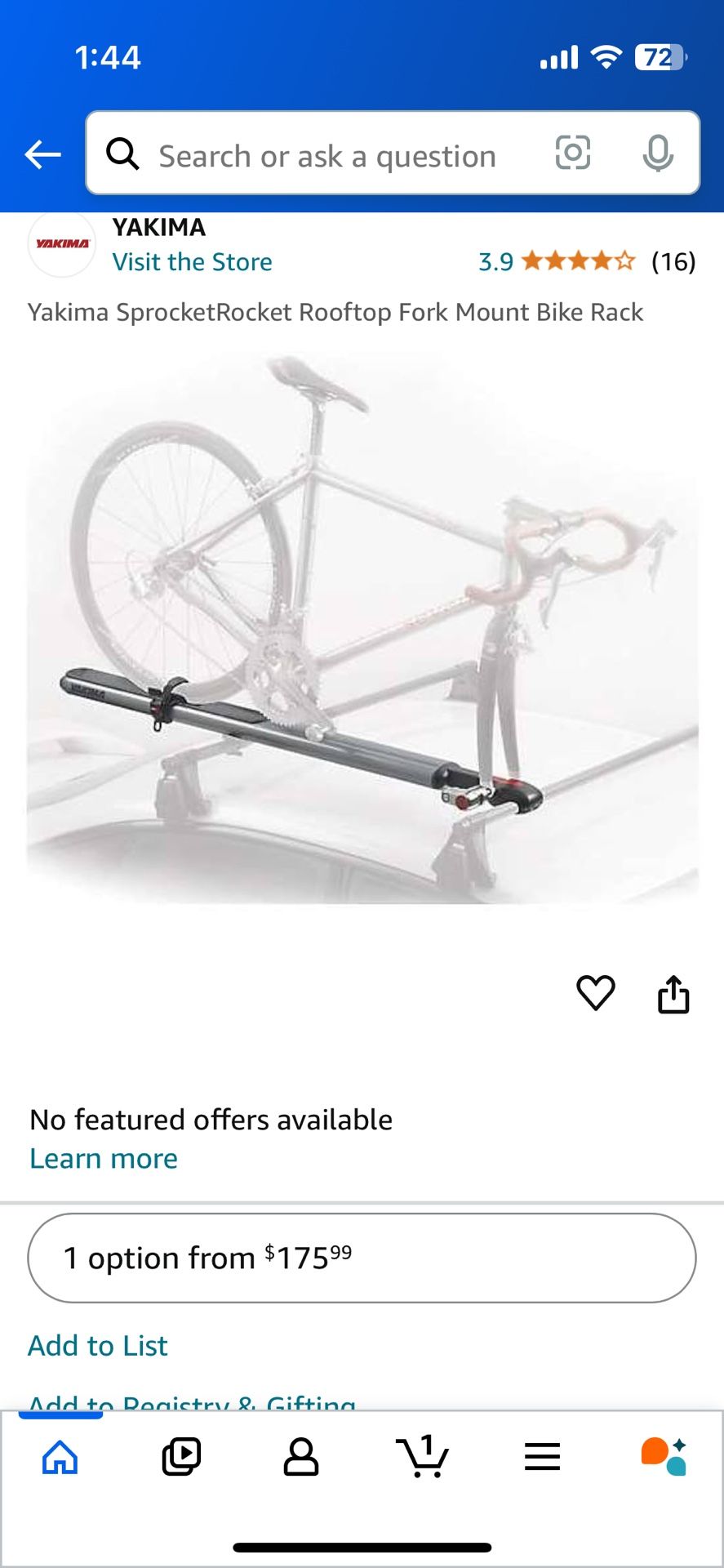 Yakima bike rack (sprocket rocket)