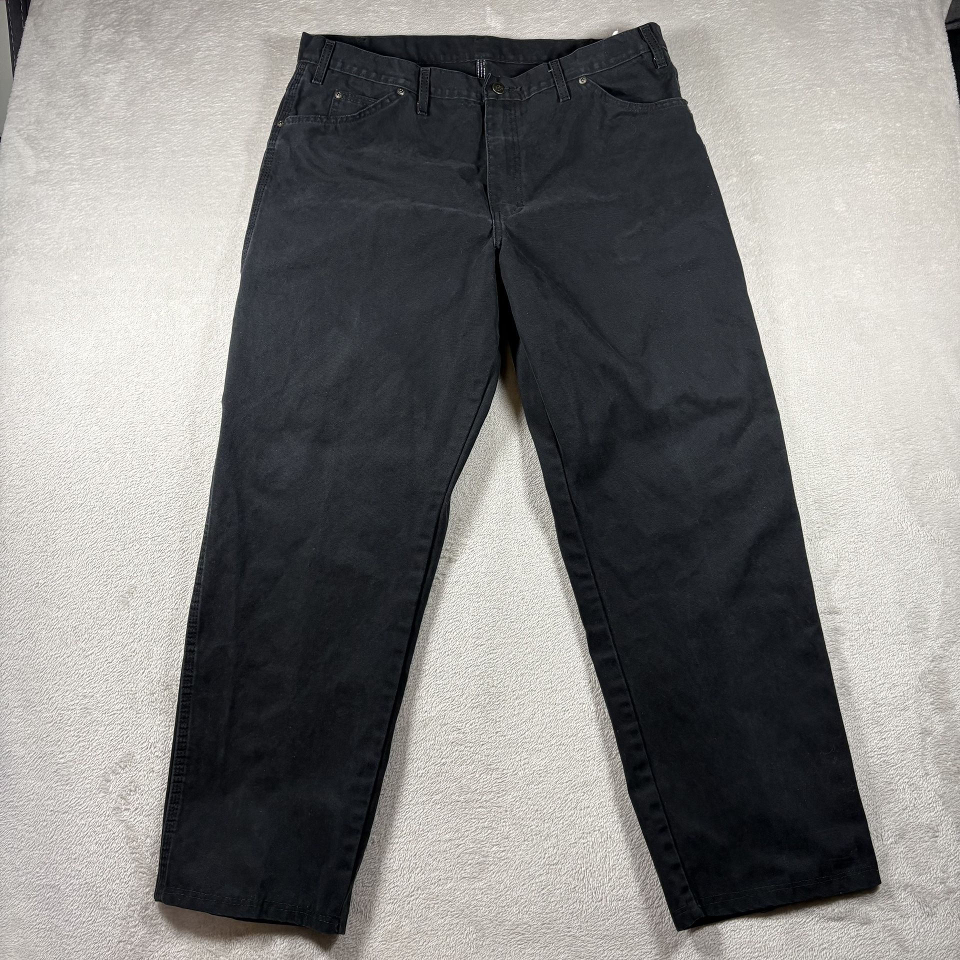 Vintage Dickies Pants Mens 38X32 Black Carpenter Faded Straight Y2k #3562
