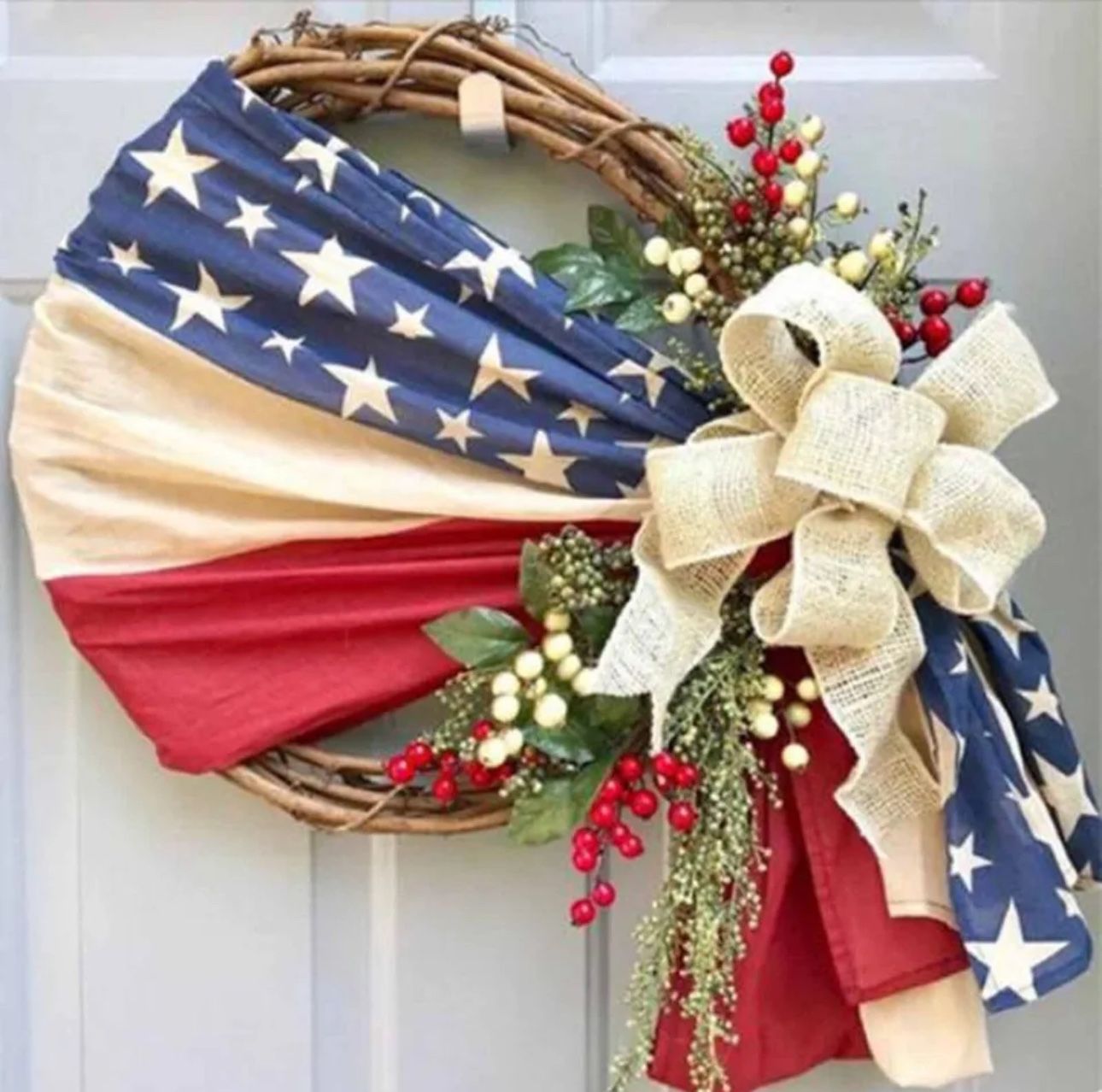 Patriotic Door Wreath Summer