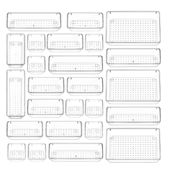 25 Pcs Clear Desk Drawer Organizers Set, 4-Size Plastic Bedroom Vanity Dresser Tray Acrylic Bathroom