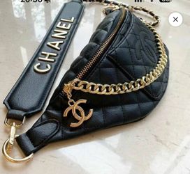 Black Quilted Belt Bag, Bump Bag, Crossbody Bag 