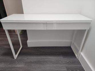 White Gloss Desk with Two Drawers