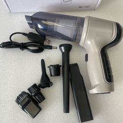 HANDHELD VACUUM - Portable Compact Mini Rechargeable Car Vacuum Cleaner with Air Pump Inflator