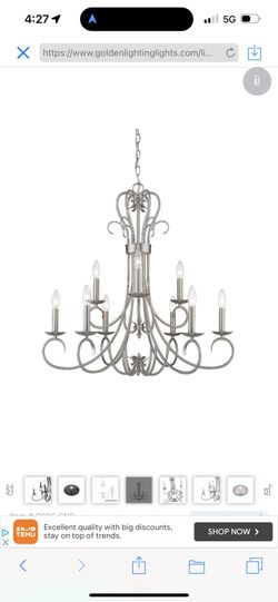 Golden Lighting 8606-CN9 RBZ Homestead Rubbed Bronze 9 Light Candelabra Chandelier