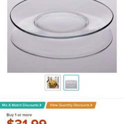 10 pc 8" Clear Glass Anchor Hocking Plates - New