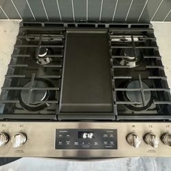 30" Slide-In Front Control Gas Range Stainless Steel 