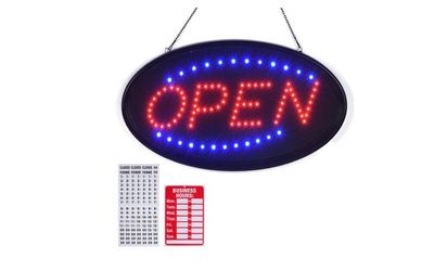OPEN sign with days open sign