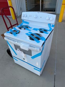 White Electric Range Coil Burner Stove