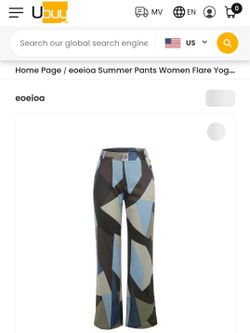 Eoeioa Summer Flare Yoga High Waisted Linen Pants Size 2XL