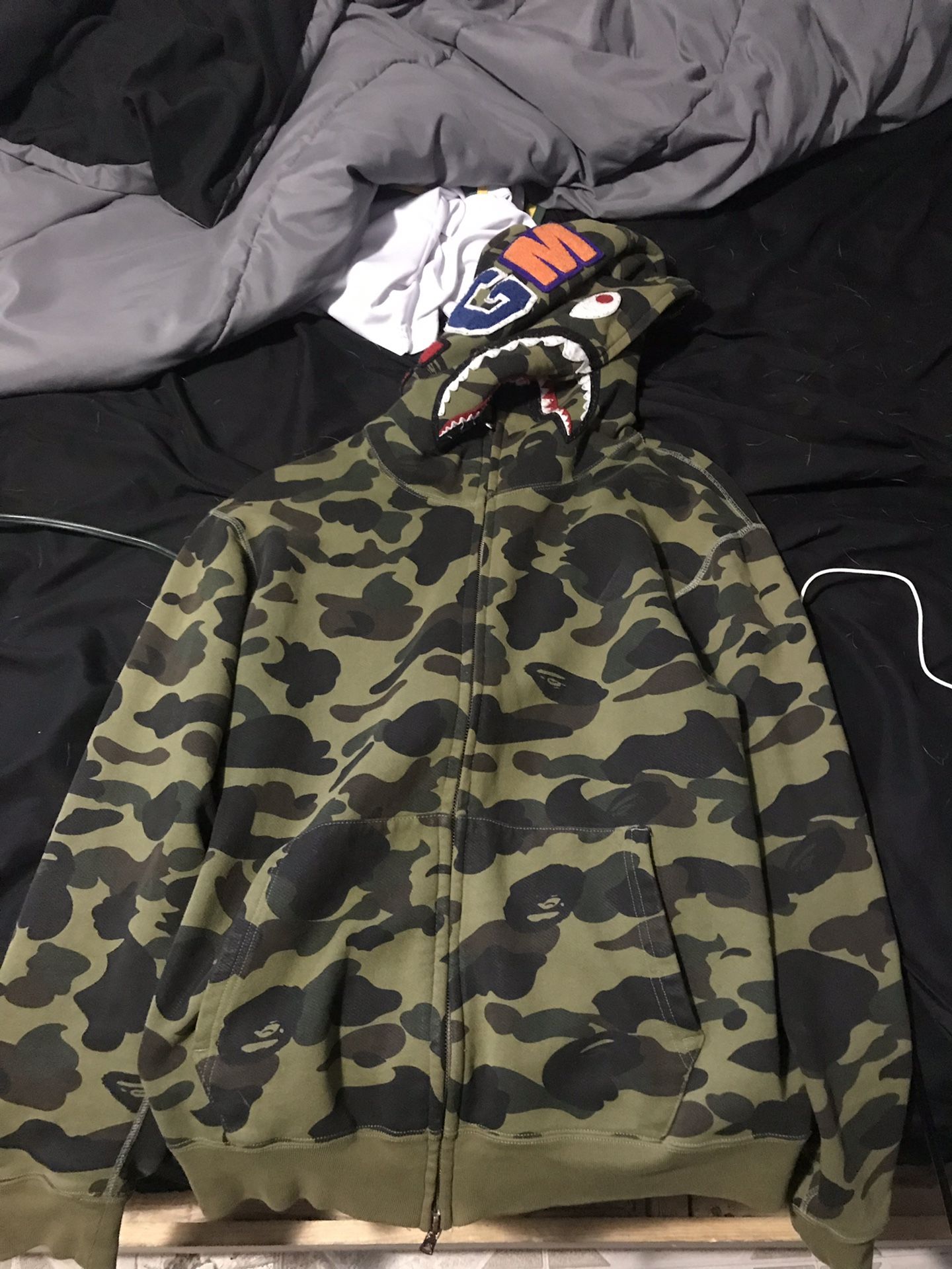 Bape hoodie size L fits like M