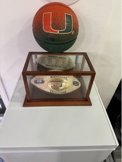 🔥  Combo Special  🔥  Miami Hurricanes National Champions Football and Display Case. Football is just for show will not hold air. UM Basketball