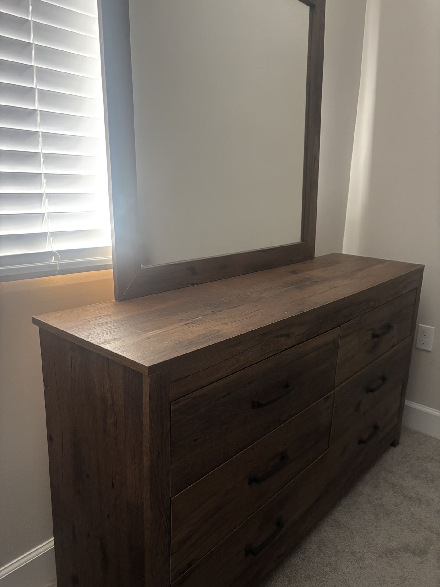 Solid Wood Dresser with Mirror – Price Negotiable