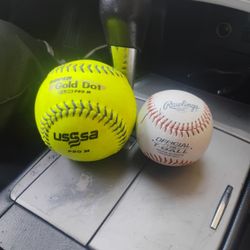 8 SOFTBALLS AND 7 HARDBALLS $15 OBO