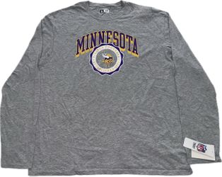 Minnesota Vikings Gray Mens Long Sleeve T Shirt 2XL New With Tags