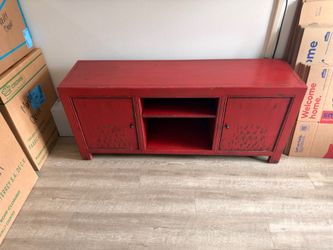 Red Rustic Wood TV Console/Stand