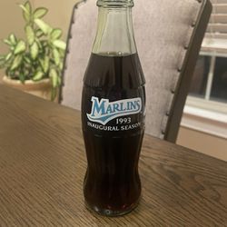 1993 Marlins Inaugural Season Glass Coca Cola Bottle. 
