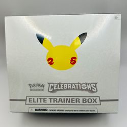 Celebrations Elite Trainer Box Etb Pokemon 25th Anniversary Factory Sealed