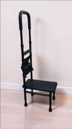 ❣️ Black Steel Step Stool with Handrail
