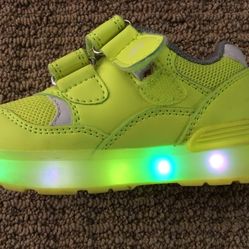 Kids LED Running Shoes Comfortable Fashion Light Weight Slip on Cushion(US Size 5.5)