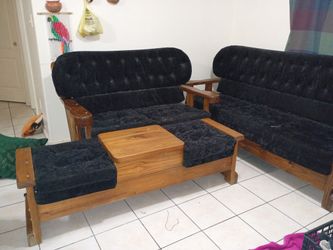 Vintage Wood Living Room Set