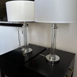 Two Luxury Glass Table Lamps 