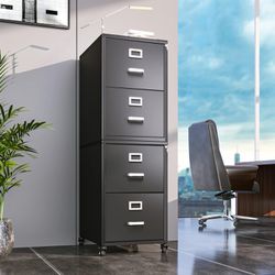 Vertical Filing Cabinet, 4-Drawer Detachable Office Storage 