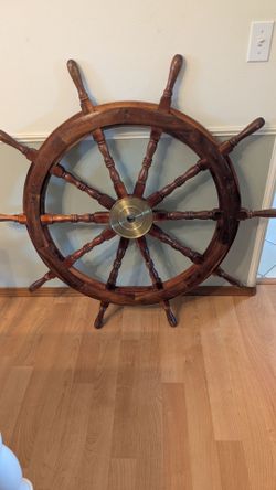 Large vintage ship's wheel