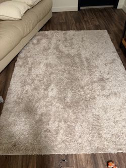 Large Light Gray Shag Area Rug