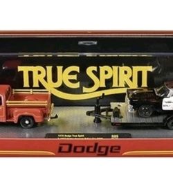M2 MACHINES 1978 DODGE TRUE SPIRIT & 1957 DODGE CORONET POLICE D500 AUTO HAULERS