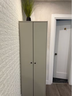 GURSKEN Wardrobe with 2 doors, light beige IKEA