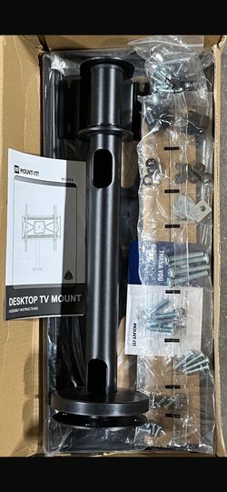 Mount-It! Bolt Down TV Stand | Heavy Duty Swivel Table Top TV Mount for Screens 32" - 55" | Desktop TV VESA Mount with Swivel | Steel, Black