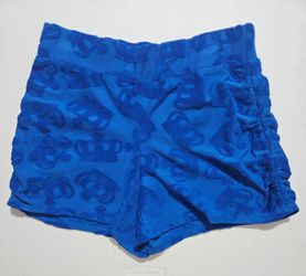 Blue Textured Pattern Mini Shorts size S