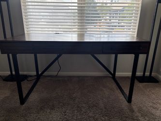 Modern Wood Desk with Metal Frame