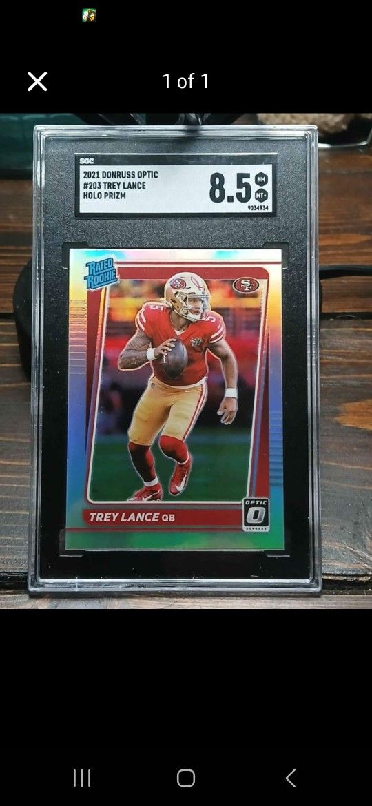 2021 Panini Donruss Optic Trey Lance Prizm Rated Rookie SGC Graded 8.5