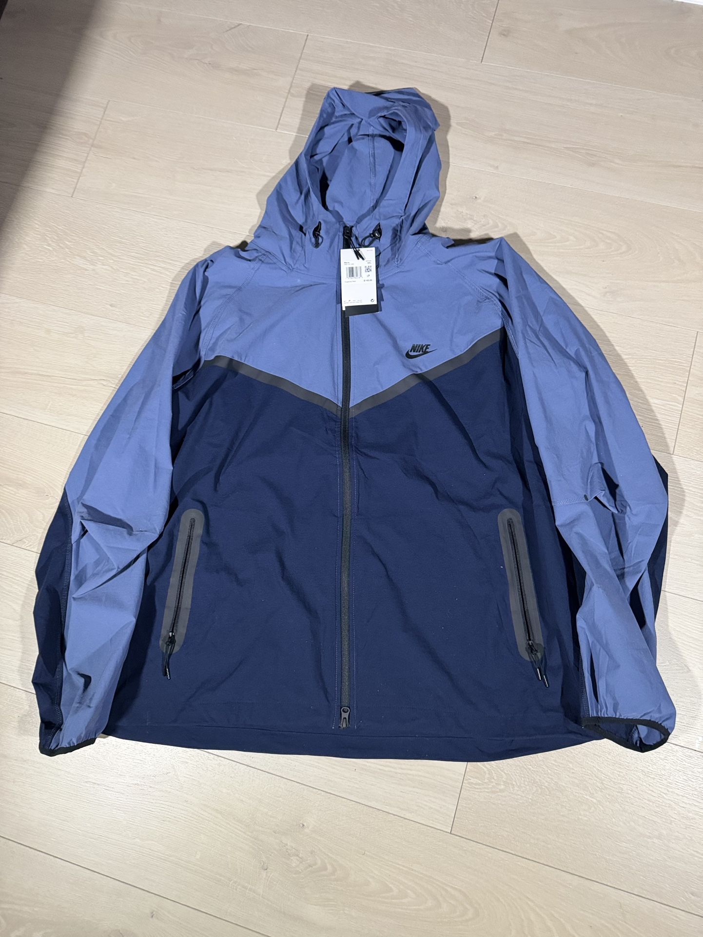Nike Tech Men's Woven Full-Zip Hooded Jacket - Blue & Grey/Navy - Size 3XL - NWT