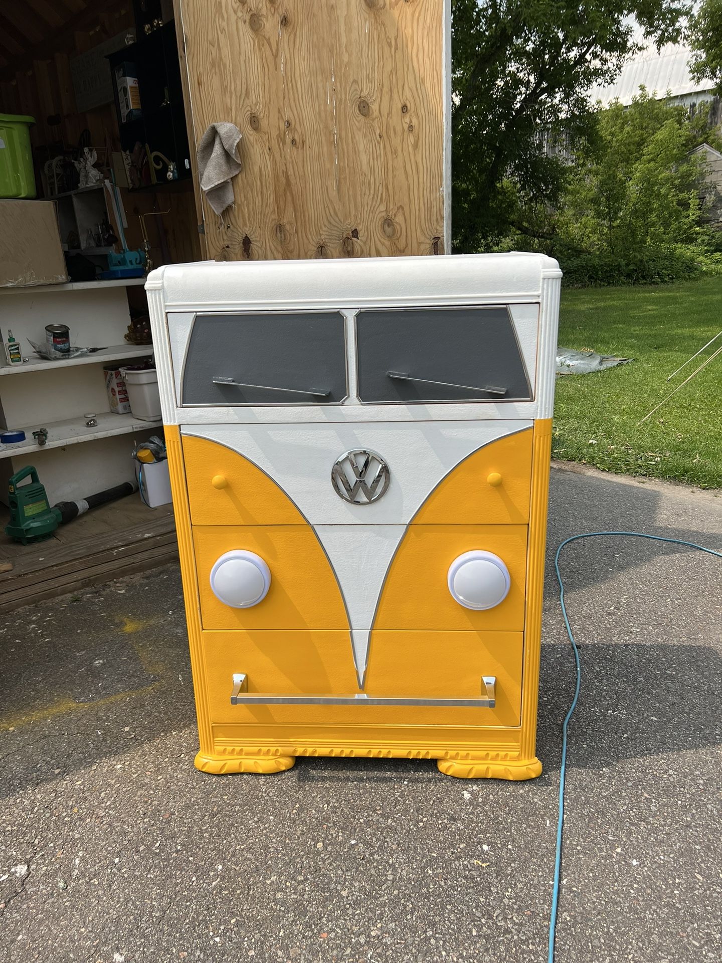 Hand-painted VW Bus Dresser