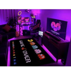 Classic Arcade Games Rug Retro 90s Arcade Theater Style Popular Game Room Area Rug for Living Room Playroom Decor Carpet Modern Fun Game Rug 4' x 6'