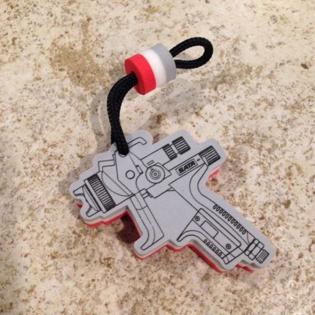 SATAjet Spray Gun Keychain Foam SATA jet Keyring IWATA DEVILBISS WALCOM